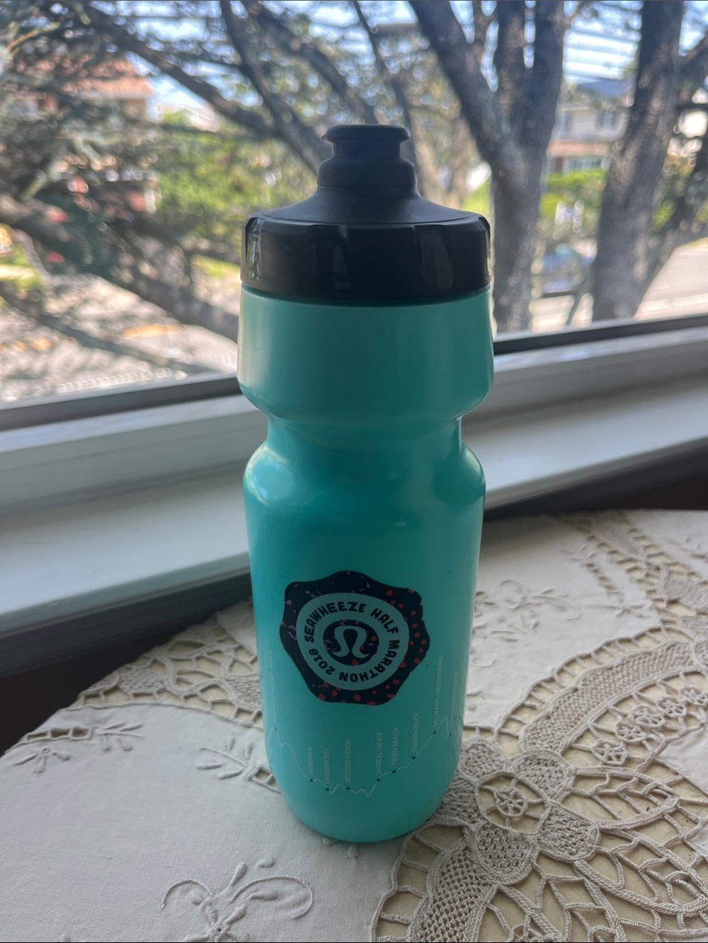 Seawheeze Lululemon 2018 Teal Sports Water Bottle with Black Lid